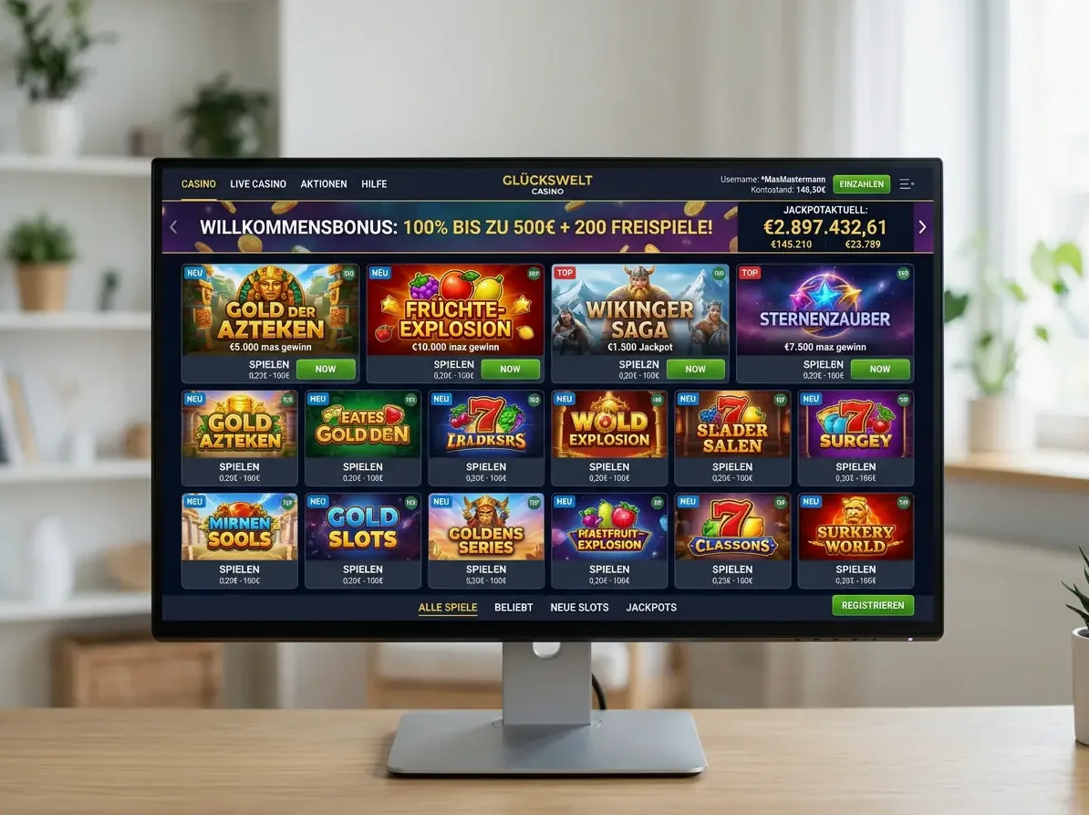 Spieleauswahl bei Monsterwin