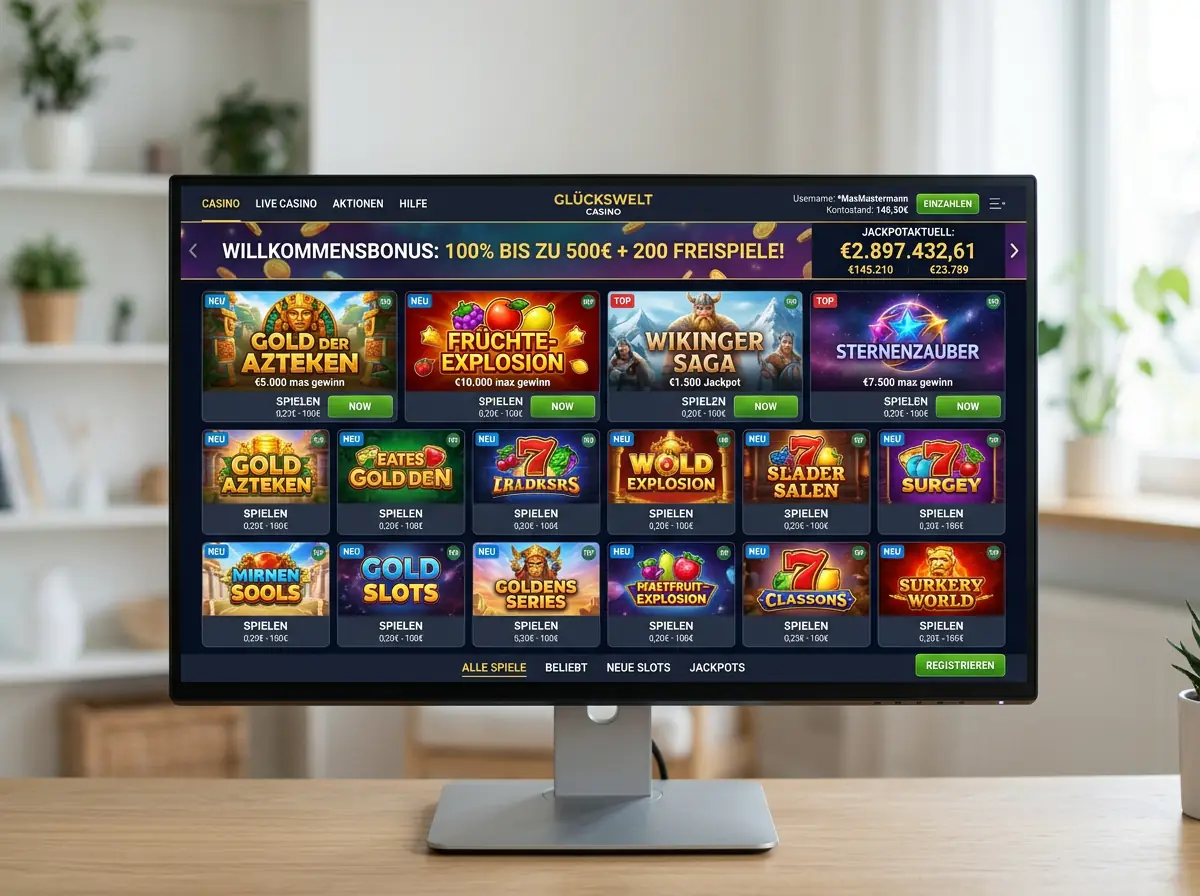 Spieleauswahl bei Monsterwin