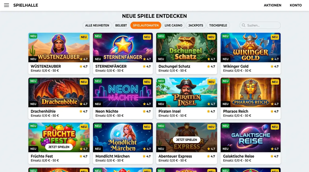 Neue & Instant Games — Monsterwin